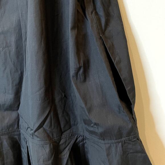 J.Crew Delilah Mini Dess Cotton Poplin Short Sleeves Vacation CJ494 Black FLAW L - Picture 12 of 16